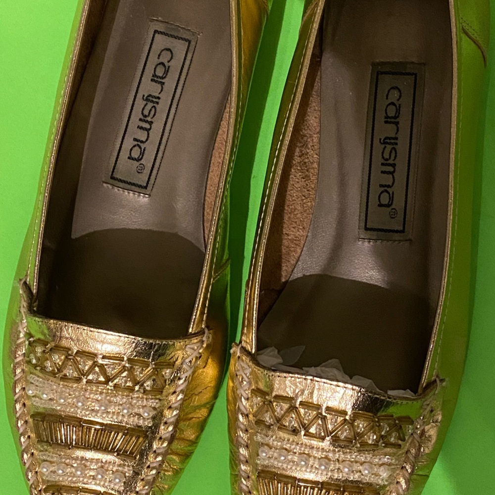 Carysma golden leather loafers US 7
